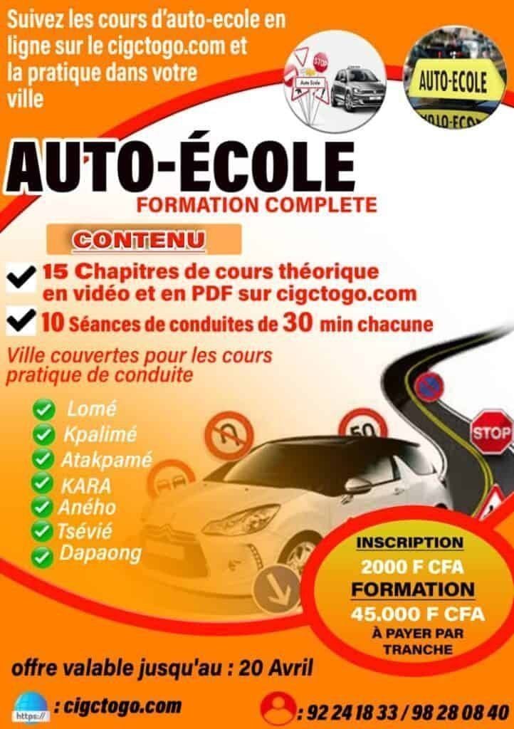 Cours D'Autoécole Avec Réussite à L'examen Assurée EmploiTogo.INFO