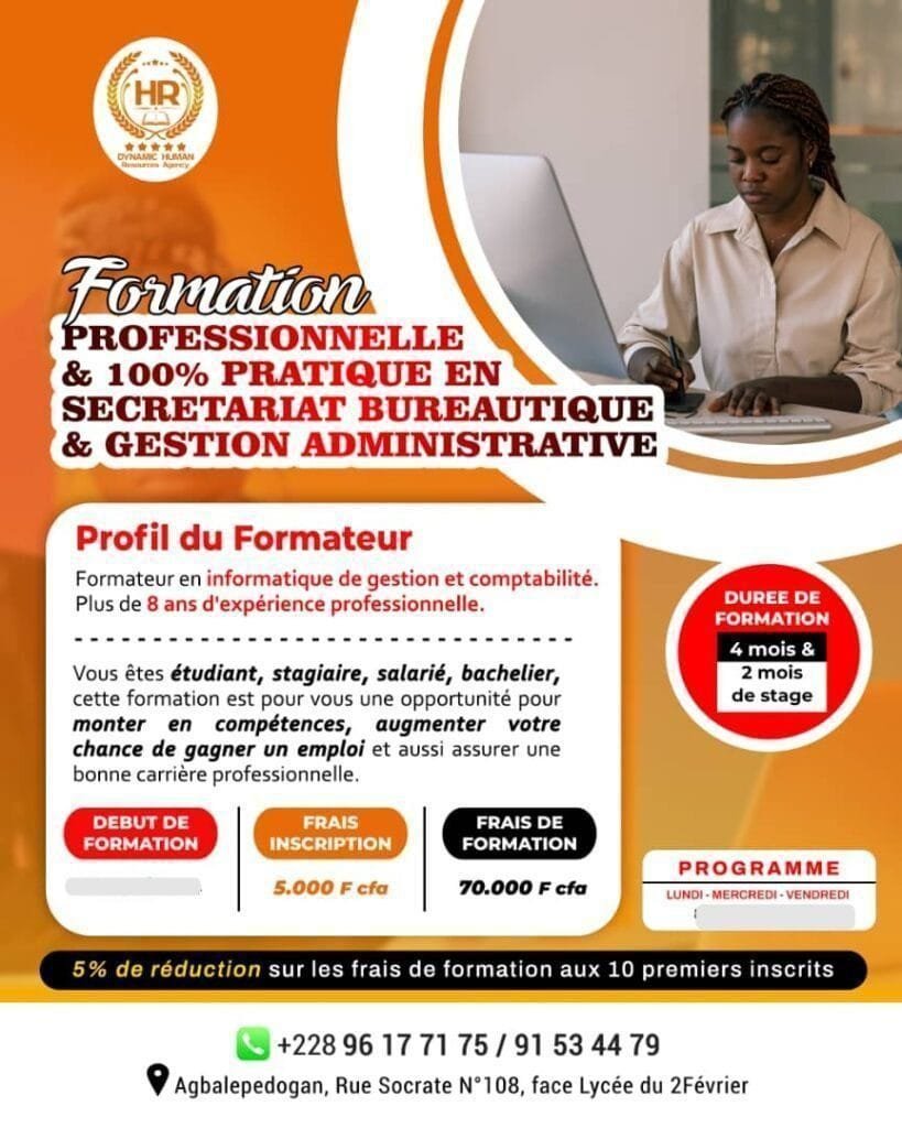formation professionnelle en secrétariat bureautique & gestion administrative