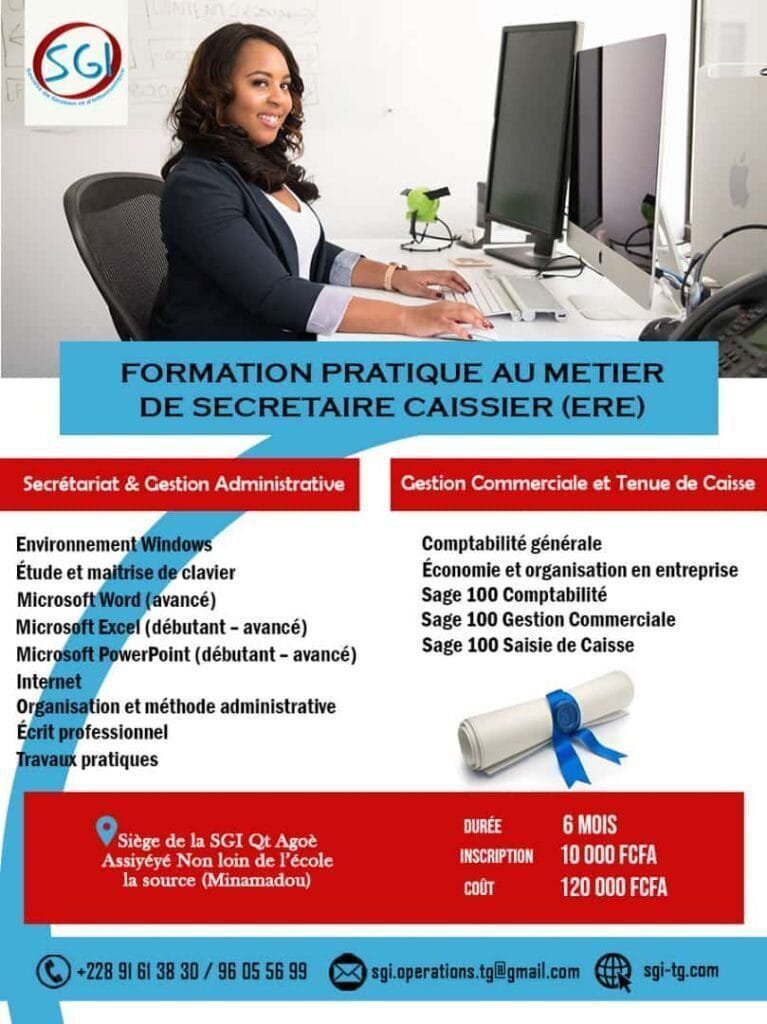 formation secrétariat caisse