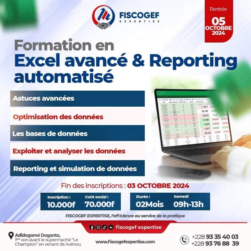 Formation Excel avance reporting automatise