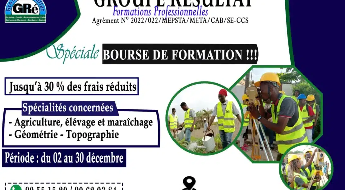 Bourses Partielles en Géométrie, Topographie, Agriculture, Élevage et Maraîchage