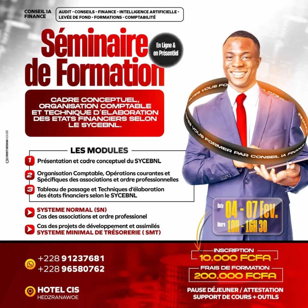 formation elaboration des etats financiers selon le SYCEBNL