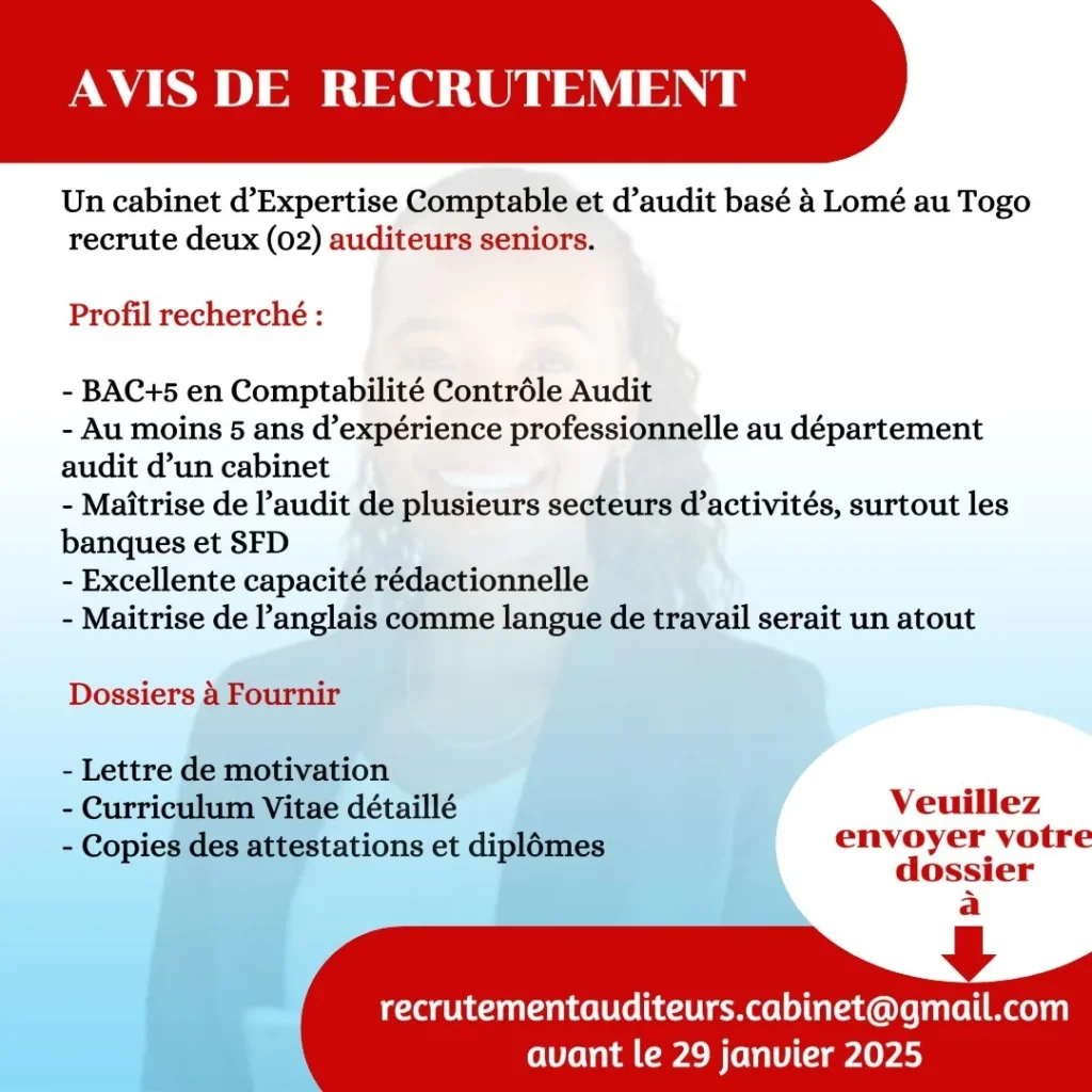 recrutement auditeur seniors