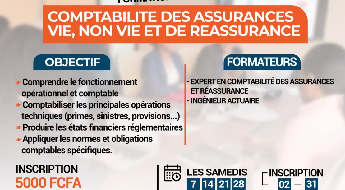 formation pratique en comptabilité des assurances vie, non vie et de réassurance