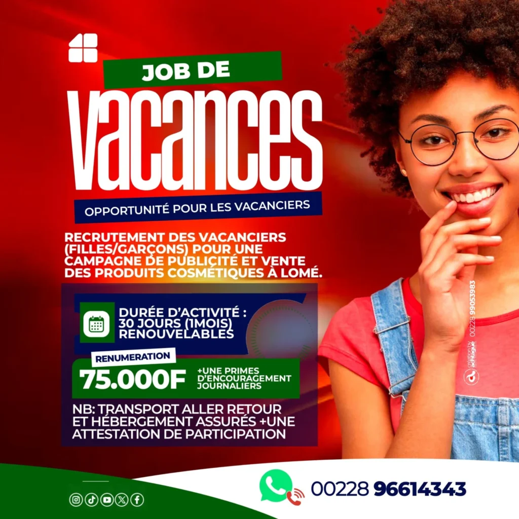 job de vacances togo