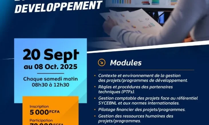 Formation en gestion administrative et financière des projets