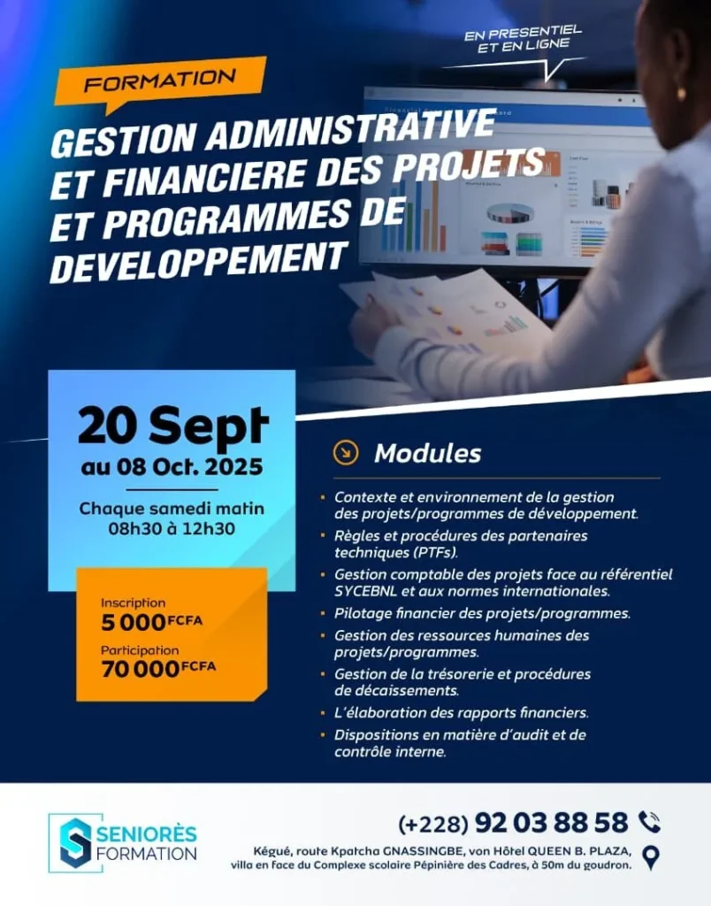 Formation en gestion administrative et financière des projets