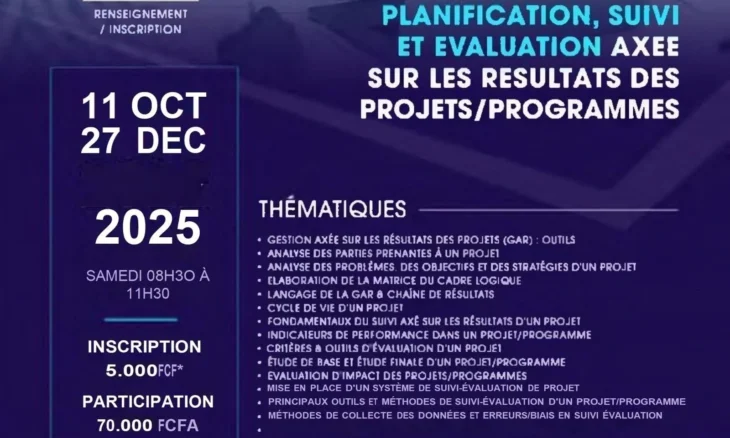 Formation en planification, suivi et évaluation