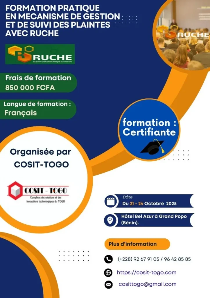 formation pratique en mécanisme de gestion et de suivi des plaintes avec ruche