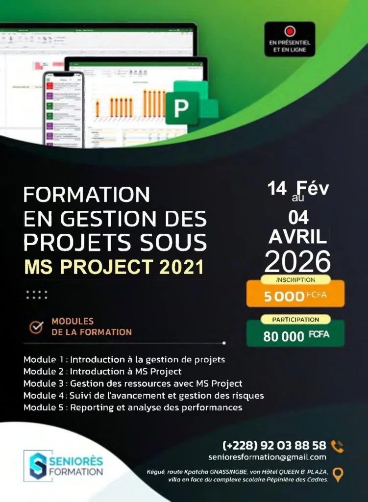 formation en gestion des projets sous ms project 2021