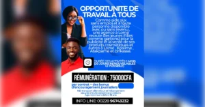 Opportunité de travail pour tous à lomé