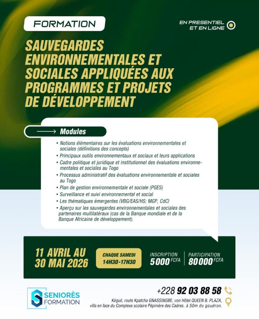 formation en sauvegardes environnementales et sociales