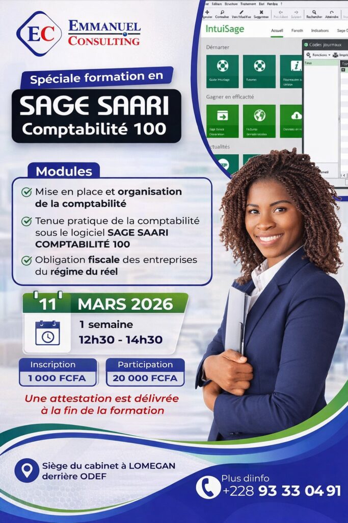formation spéciale sur le logiciel sage saari comptabilté 100
