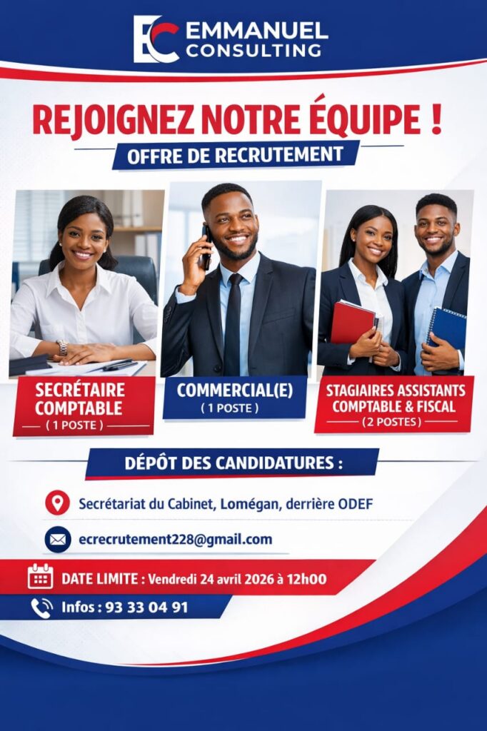 Le Cabinet EMMANUEL CONSULTING recrute-24042026