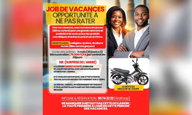 jobs de vacances togo