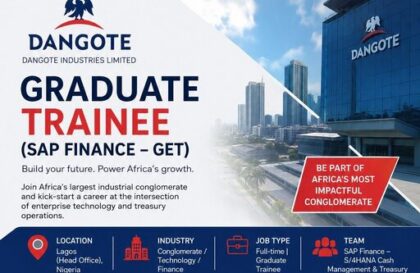 Dangote recrutement ingenieur SAP gestion de tresorerie 2026