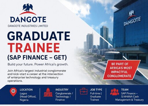 Dangote recrutement ingenieur SAP gestion de tresorerie 2026