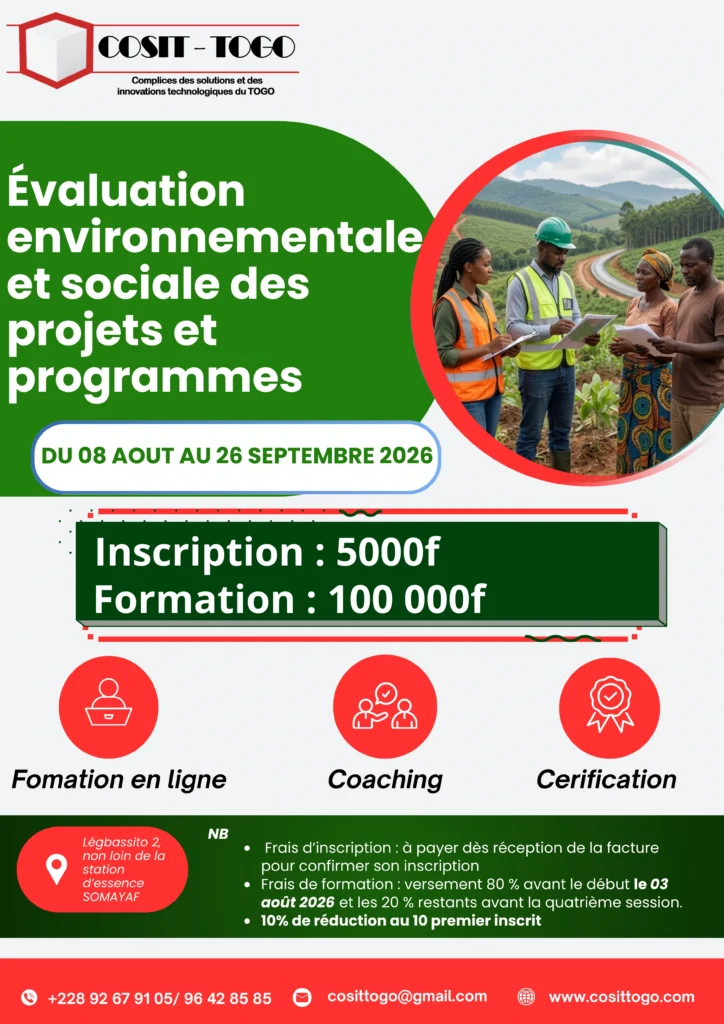 Formation pratique en évaluation environnementale et sociale des projets et programmes