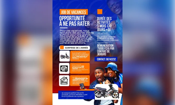jobs de vacances opportunités à ne pas rater lomé