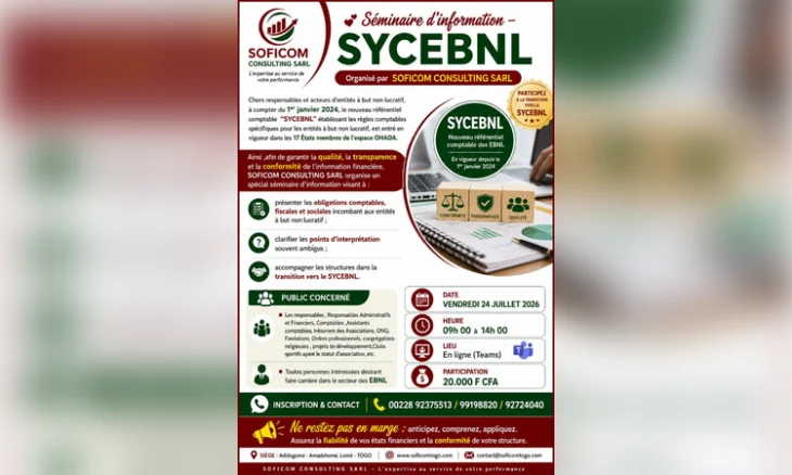 Seminaire dinformation – SYCEBNL lome