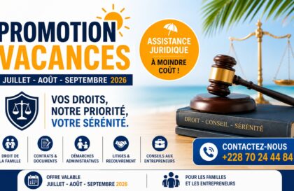 Vacances 2026 -offre spéciale pour assistance juridique