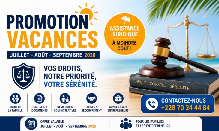 Vacances 2026 -offre spéciale pour assistance juridique