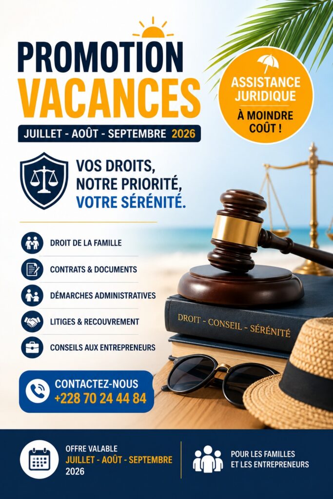 Vacances 2026 offre spéciale pour assistance juridique à moindre coût