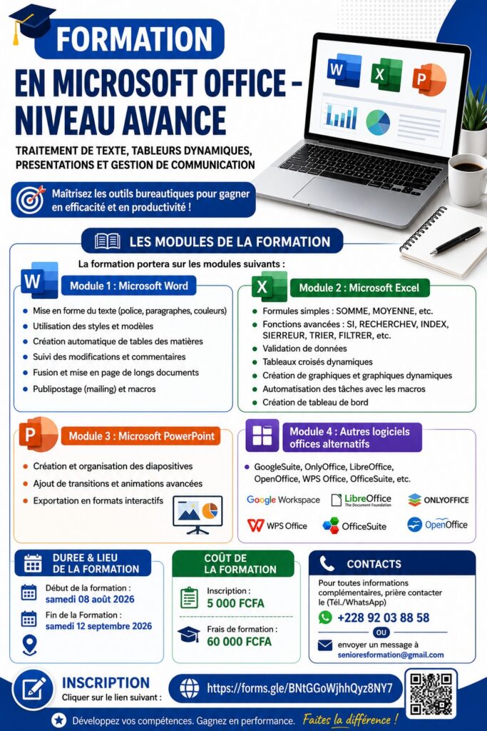 formation en microsoft office