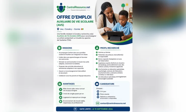 OFFRE D’EMPLOI – AUXILIAIRE DE VIE SCOLAIRE (AVS)