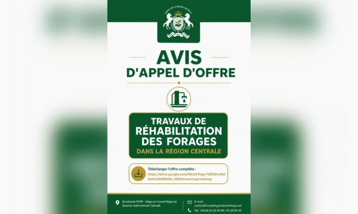 appel doffres du Conseil de la Region Centrale