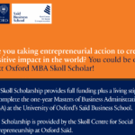 bourse Skoll MBA Oxford entrepreneuriat social