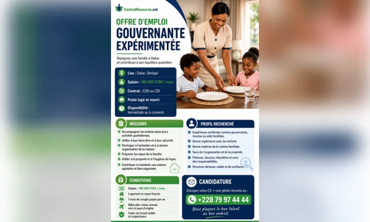 gouvernante experimentee Dakar
