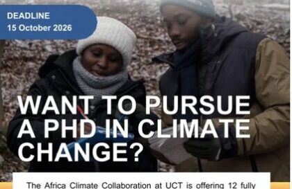 bourse doctorat climat Afrique 2027