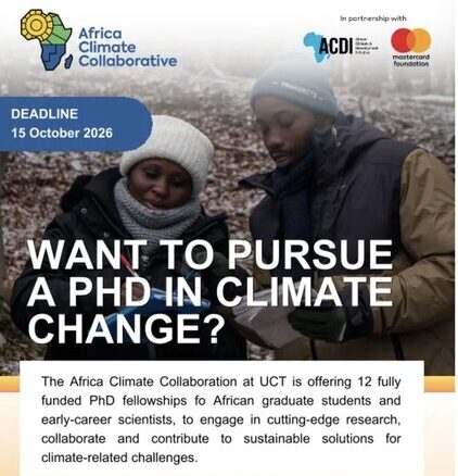 bourse doctorat climat Afrique 2027