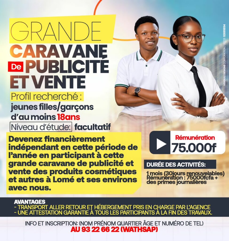 caravane de publicité et vente