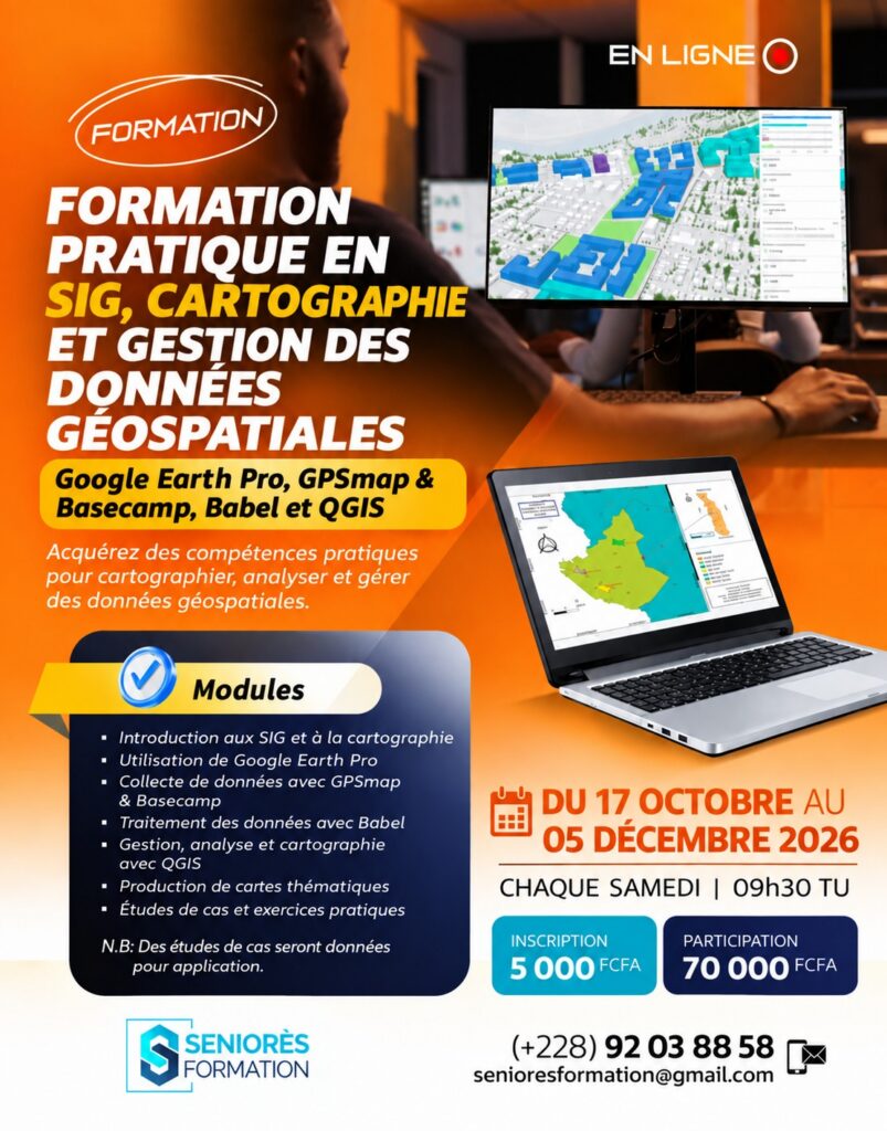 formation pratique en sig, cartographie et gestion des données géospatiales