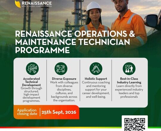 recrutement technicien exploitation maintenance Renaissance Africa Energy 2026