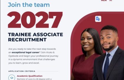 Recrutement Aluko & Oyebode 2027