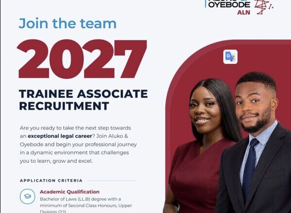 Recrutement Aluko & Oyebode 2027