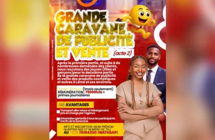 caravane de publicité et de vente lomé