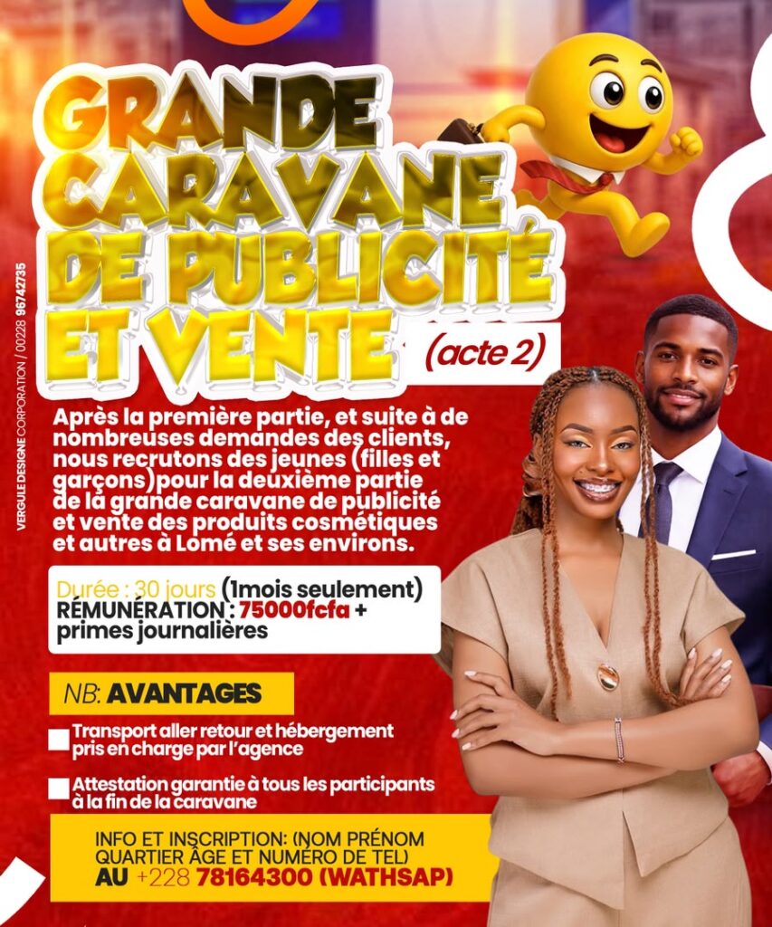 caravane de publicité et de vente lomé
