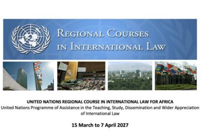 Cours régional des Nations Unies sur le droit international pour l’Afrique 2027
