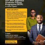 programme Oilserv Ingenious Graduate Trainee 2027
