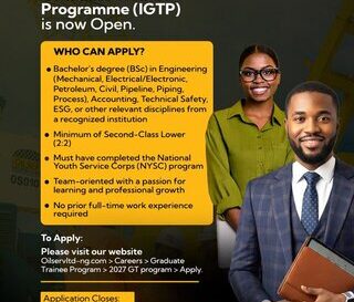 programme Oilserv Ingenious Graduate Trainee 2027